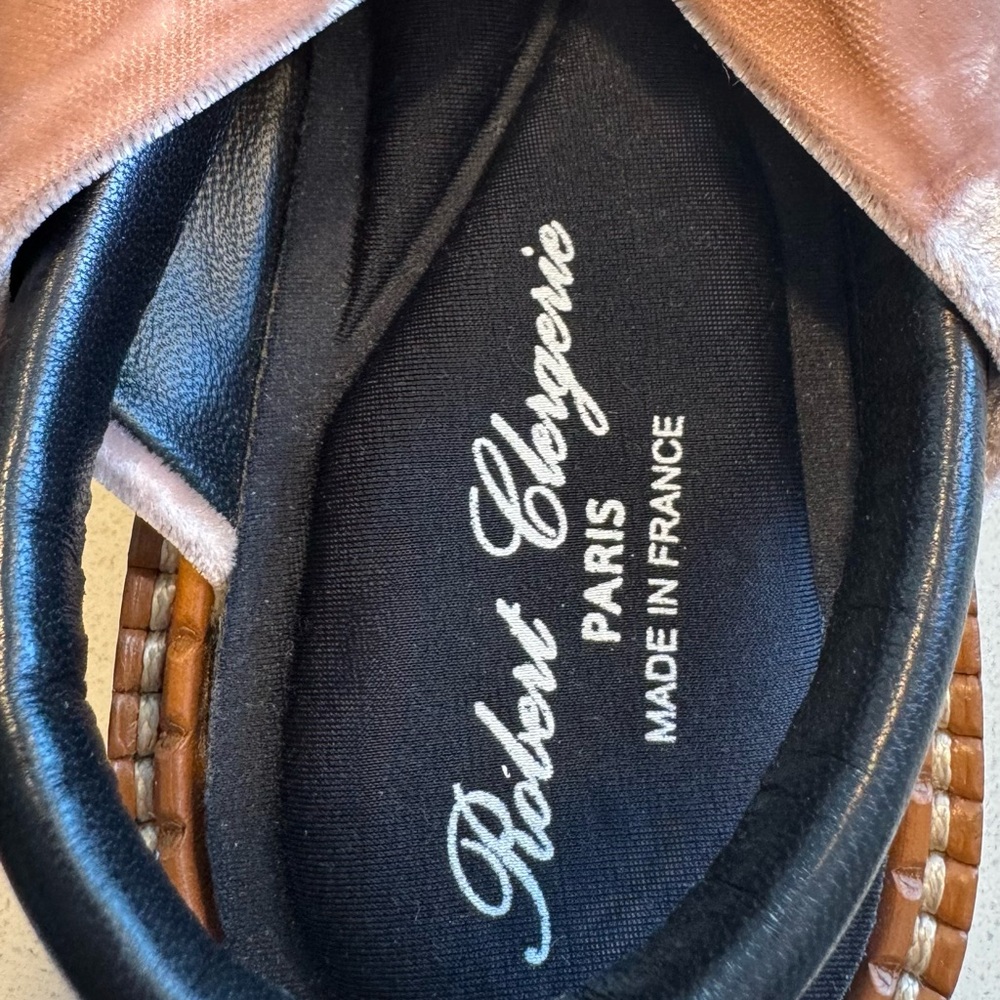 Robert Clergerie Blush Velvet Knotted Slide Sandals - Picture 5 of 5